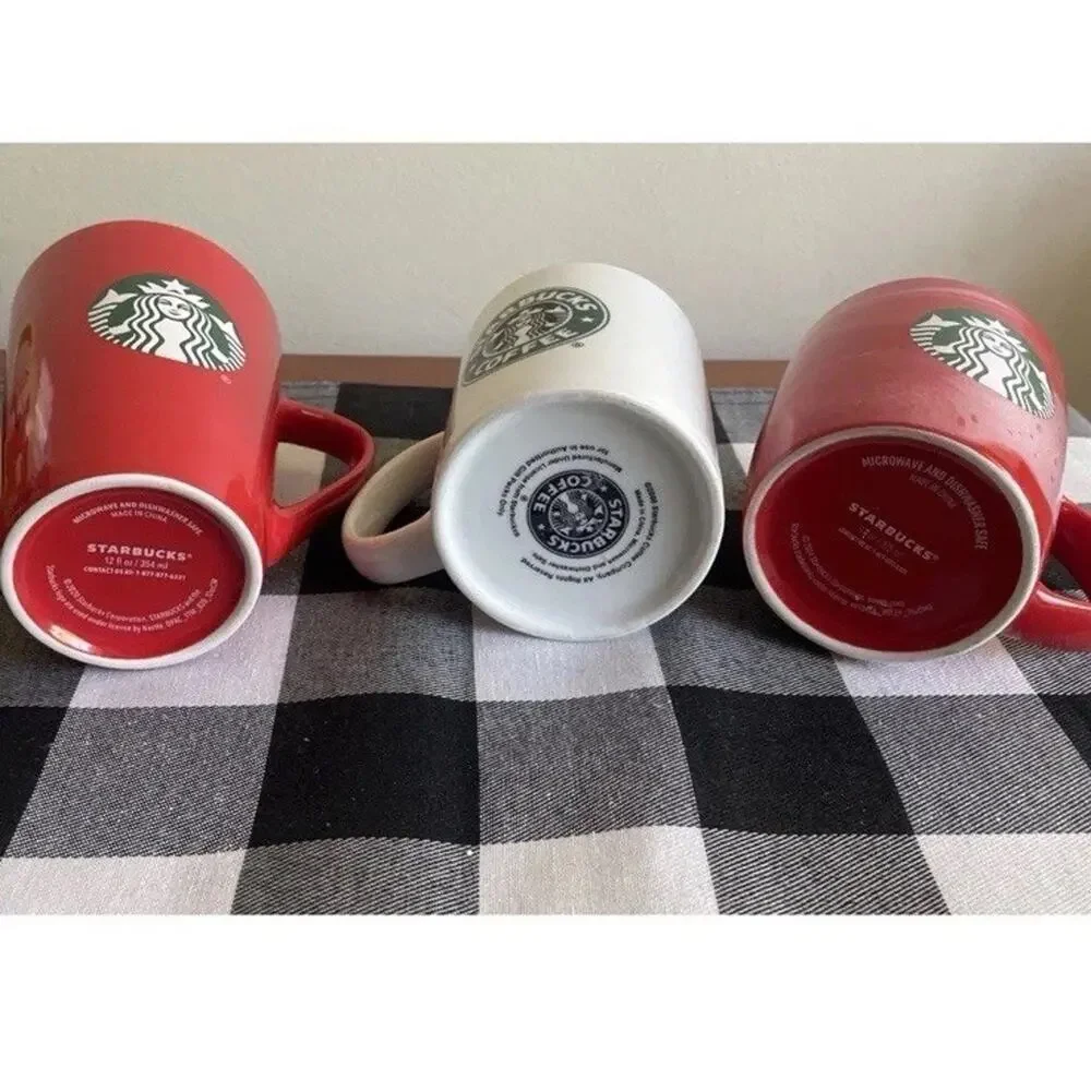 Starbucks Coffee Mug Cup Siren Logo 2006/2020/2024/2014 Red /white Mugs